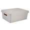 Simplify Storage Tote W/ Lid, 10-7/8 in L x 14-1/2 in W x 10-7/8 in H, Ivory, Plastic 25924-IVORY - alternate 1